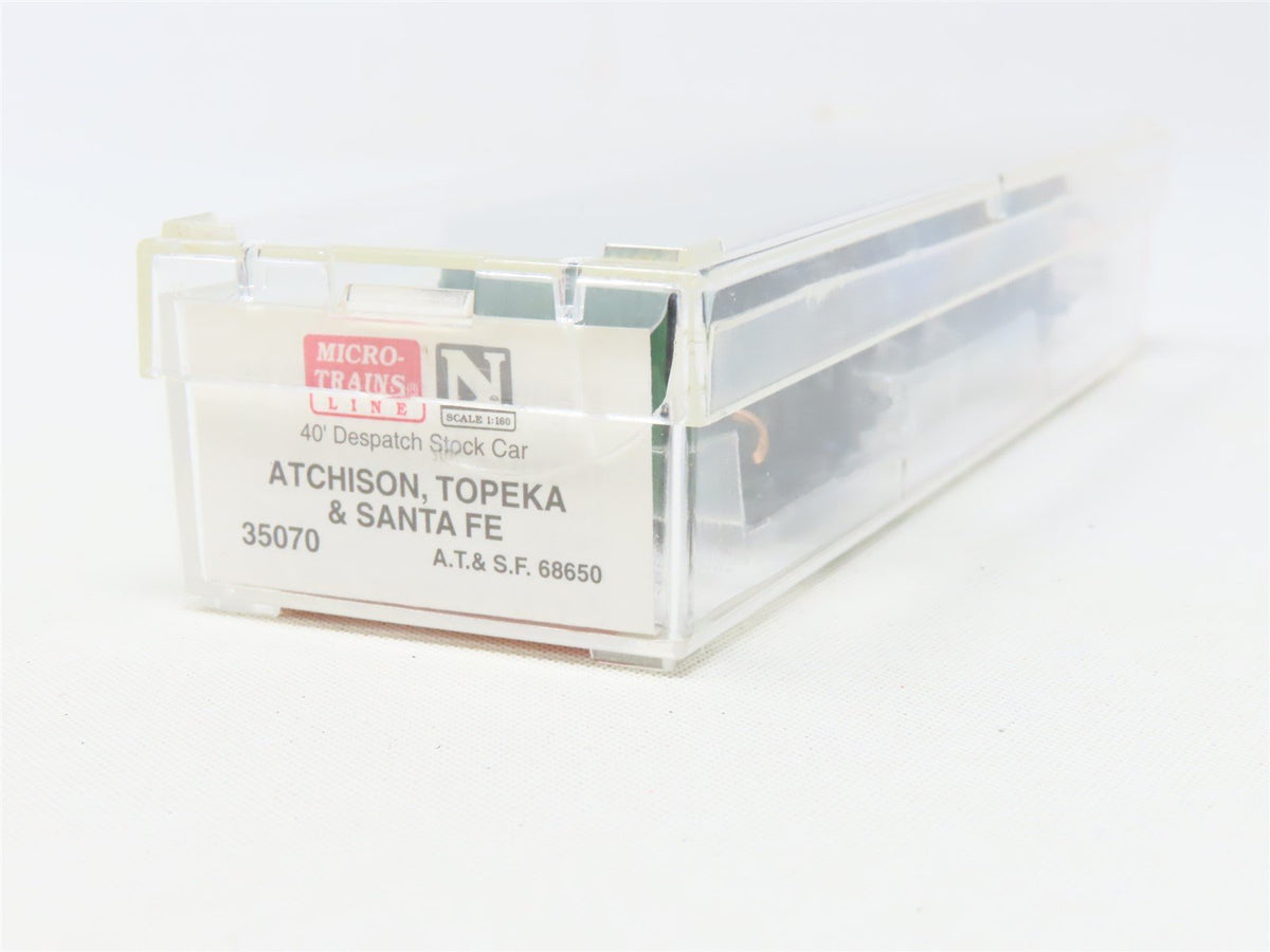 N Micro-Trains MTL 35070 ATSF Atchison Topeka Santa Fe 40&#39; Stock Car #68650