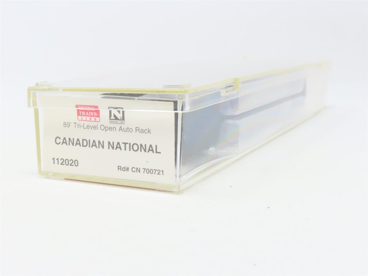 N Micro-Trains MTL 112020 CN Canadian National 89&#39; Tri-Level Auto Rack #700721