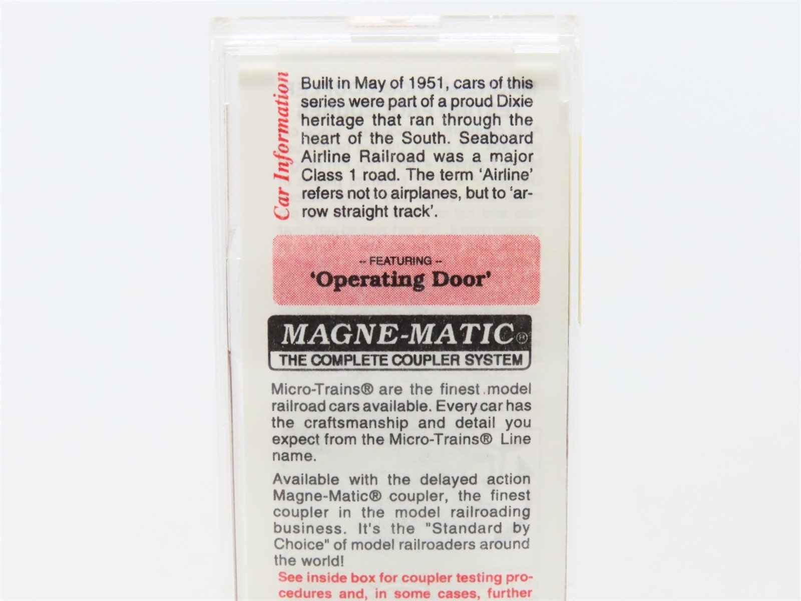 N Scale Micro-Trains MTL 20660 SAL Seaboard 'Silver Comet' 40' Box Car #24863