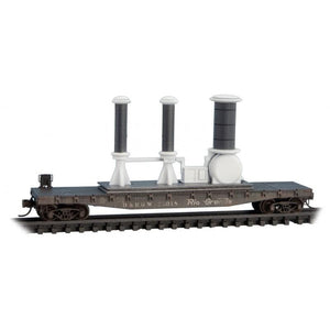 N Micro-Trains MTL 98302232 D&RGW Flat Cars w/Power Load 2-Pack - Weathered