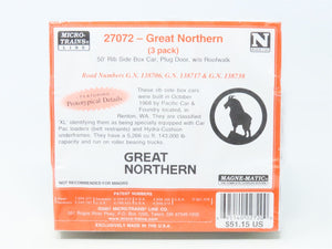 N Micro-Trains MTL #27072 GN Big Sky Blue 50' Plug Door Box Car 3-Pack - SEALED