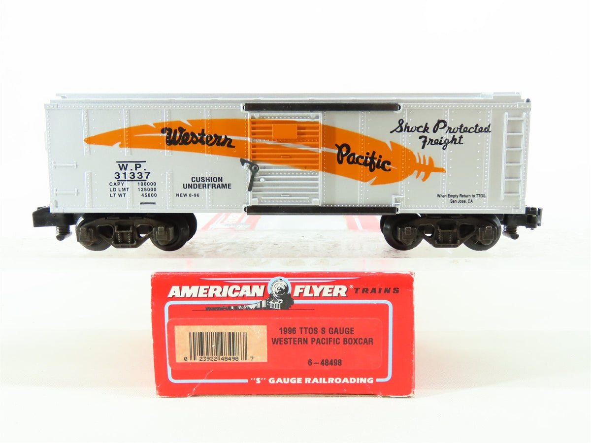 S American Flyer 6-48498 WP Western Pacific &quot;Feather&quot; TTOS 40&#39; Box Car #31337