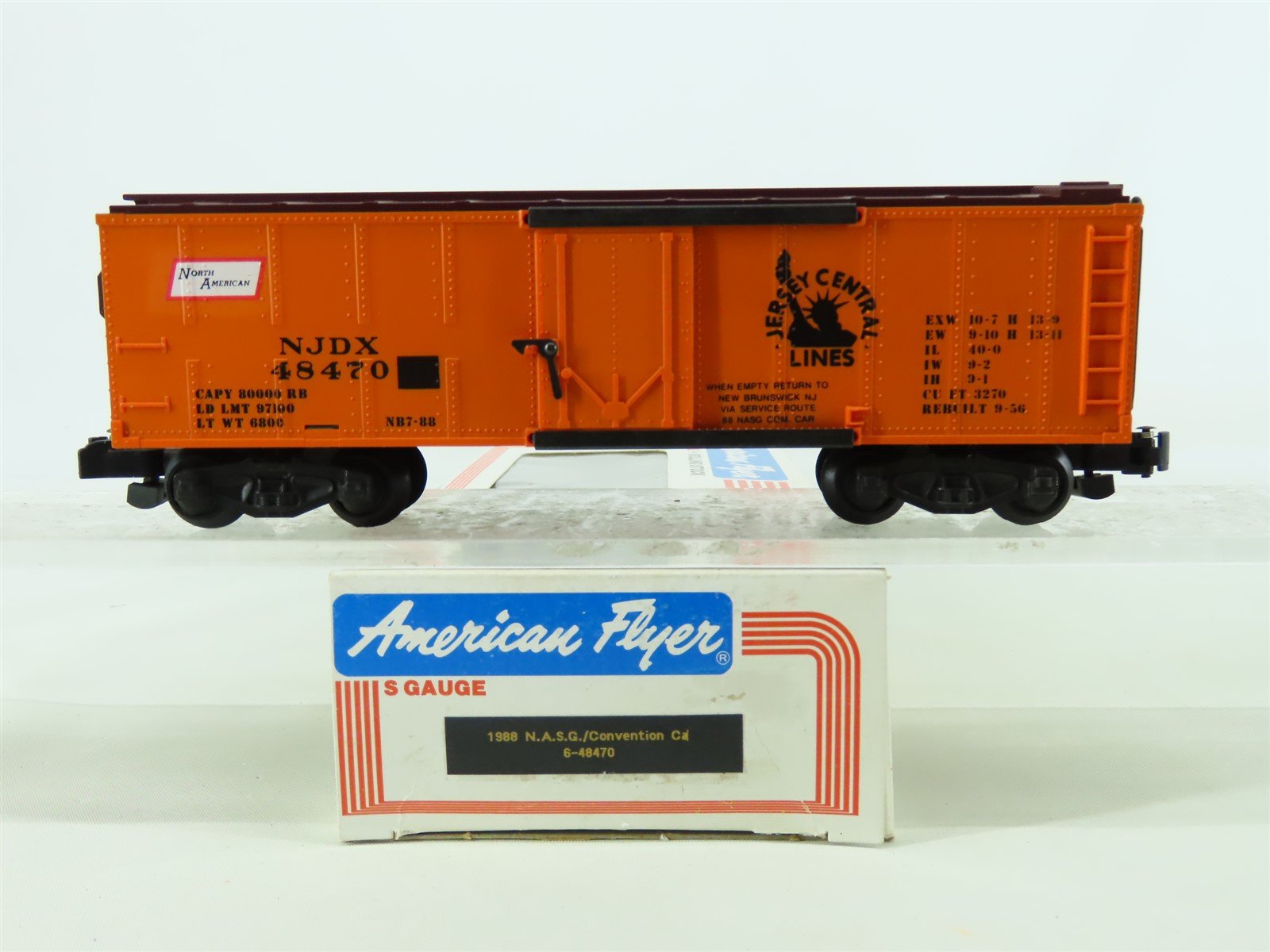 S Scale American Flyer 6-48470 NJDX Jersey Central NASG 40' Box Car #48470