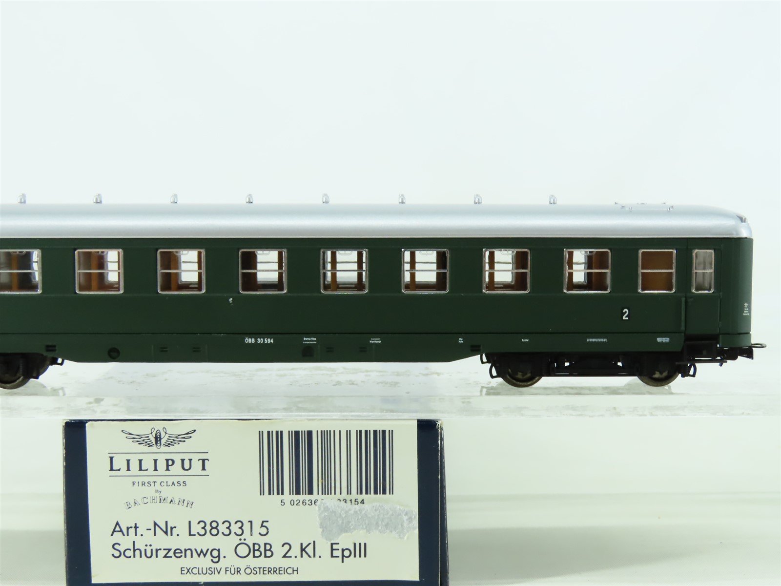HO Liliput L383315 OBB Austrian Federal Era III 2nd Class Coach Passenger #594