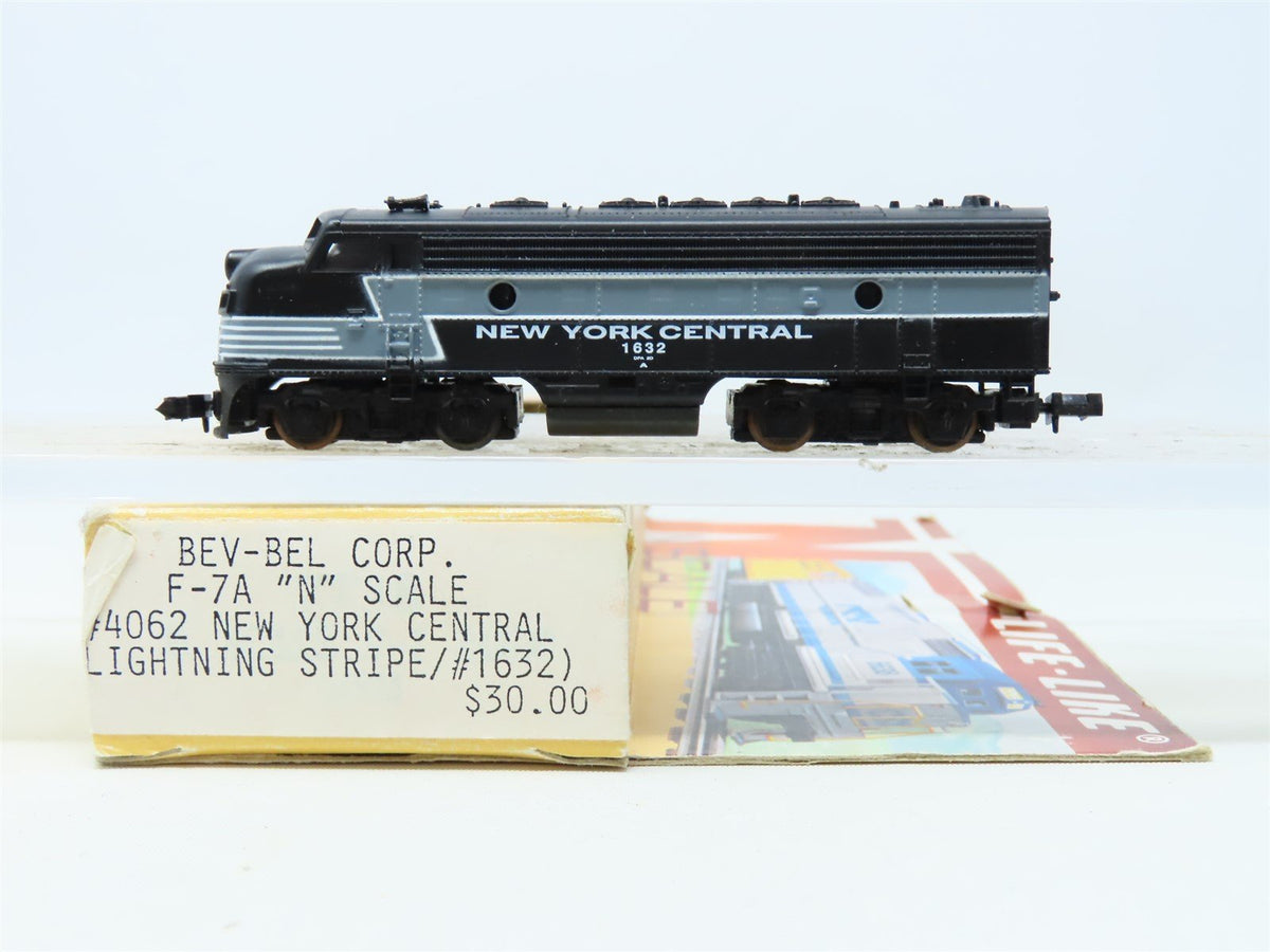 N Scale Bev-Bel 4062 NYC New York Central F7A Diesel Locomotive #1632