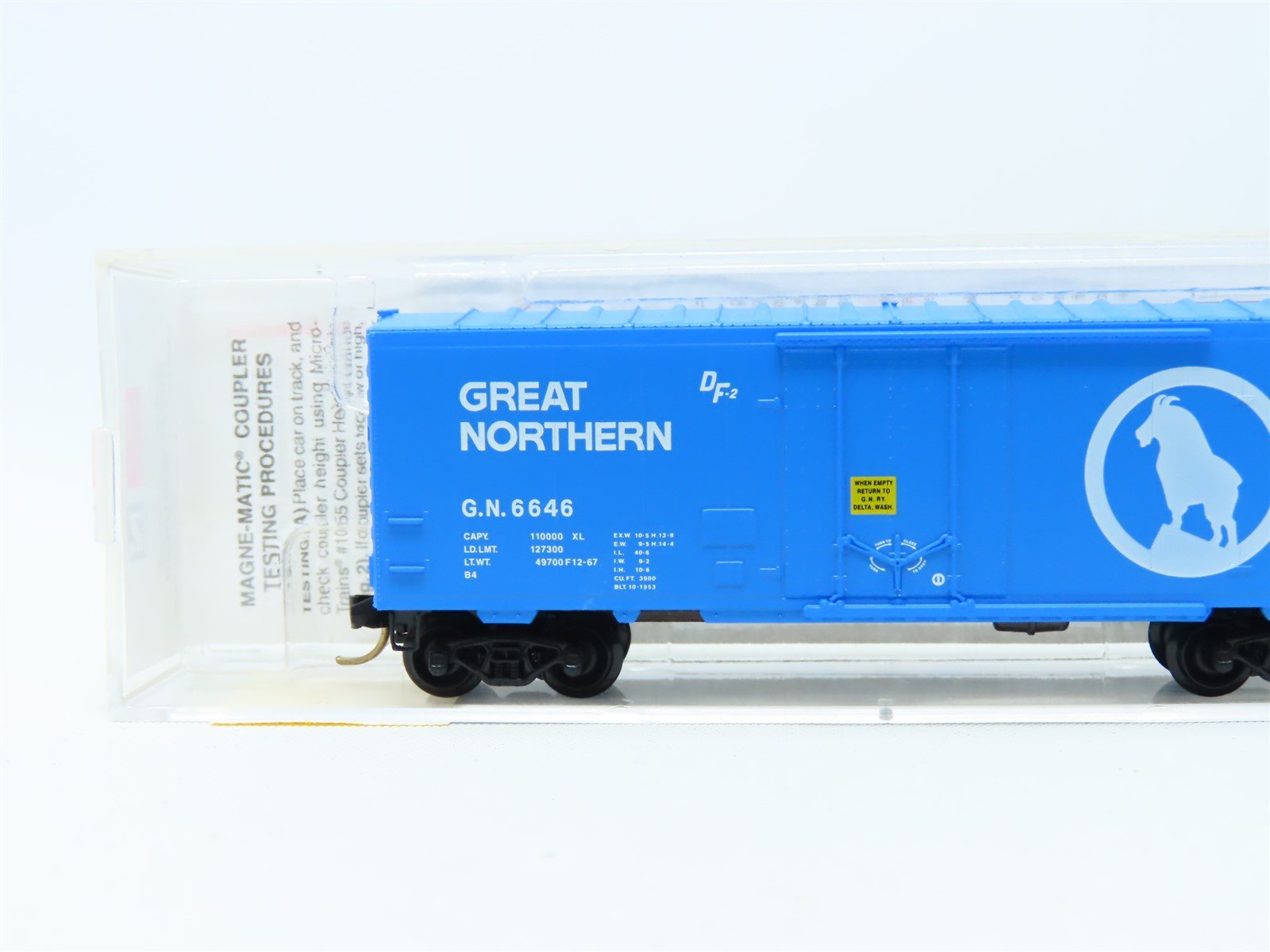 N Scale Micro-Trains MTL #74030 GN Big Sky Blue 40' Plug Door Box Car #6646
