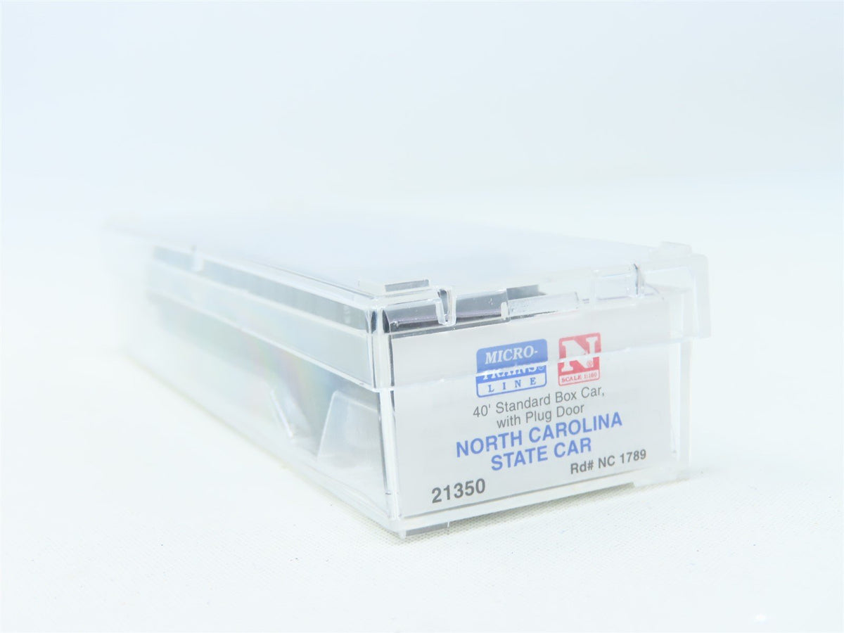 N Micro-Trains MTL 21350 NC North Carolina State Car 40&#39; Plug Door Box Car #1789