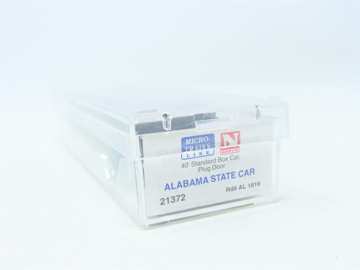 N Scale Micro-Trains MTL 21372 AL Alabama State Car 40&#39; Plug Door Box Car #1819