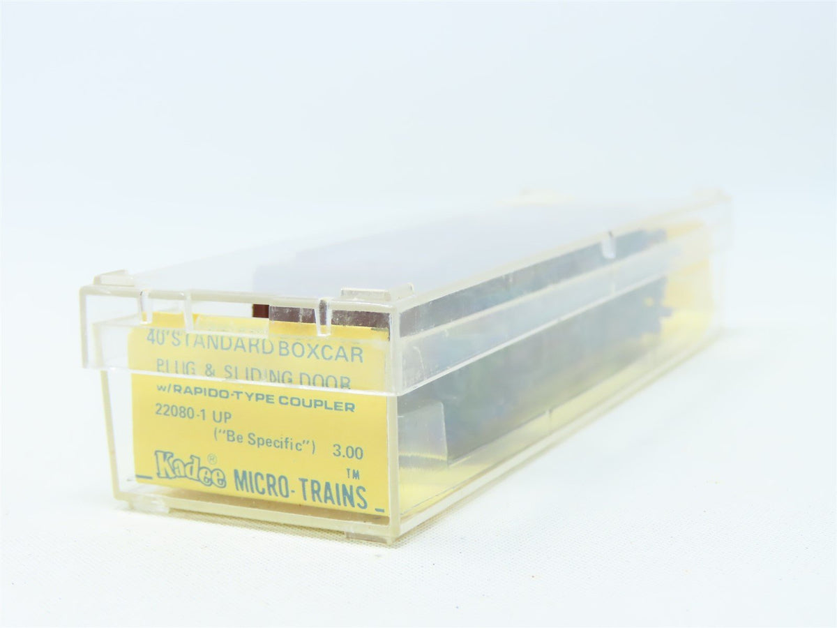 N Kadee Micro-Trains MTL 22080-1 UP &quot;Be Specific&quot; 40&#39; Boxcar 110023 - Blue Label
