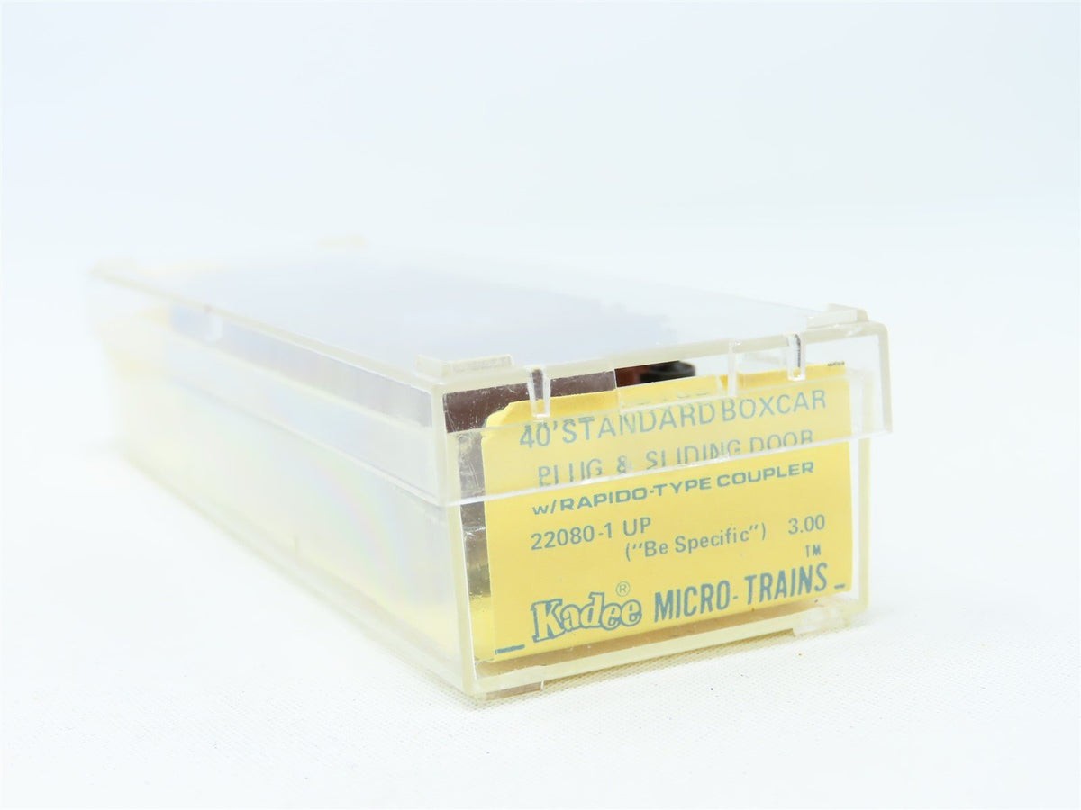 N Kadee Micro-Trains MTL 22080-1 UP &quot;Be Specific&quot; 40&#39; Boxcar 110023 - Blue Label