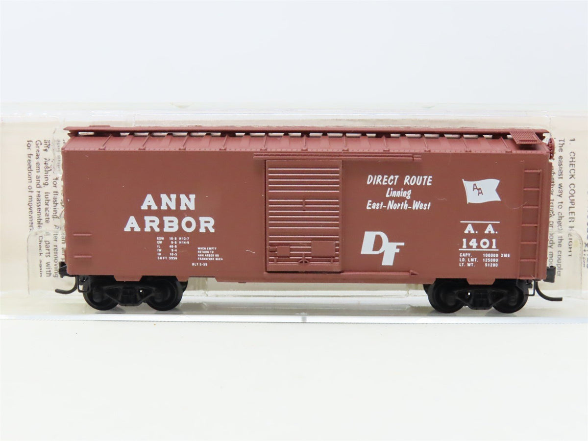 N Scale Kadee Micro-Trains MTL 20690 AA Ann Arbor 40&#39; Single Door Box Car #1401