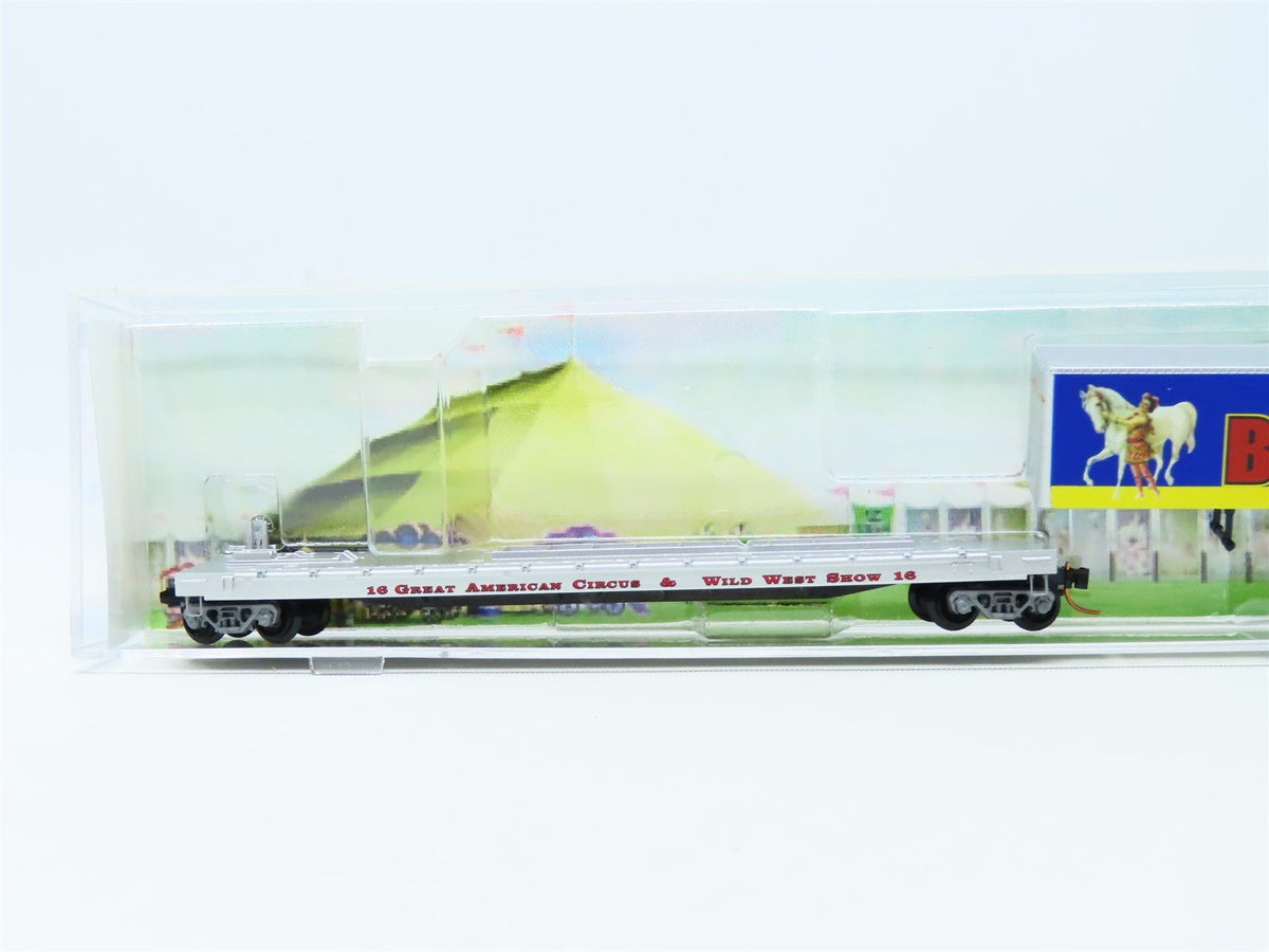 N Micro-Trains MTL NSC 05-03 Great American Circus Flat Car w/ Big Top Trailer