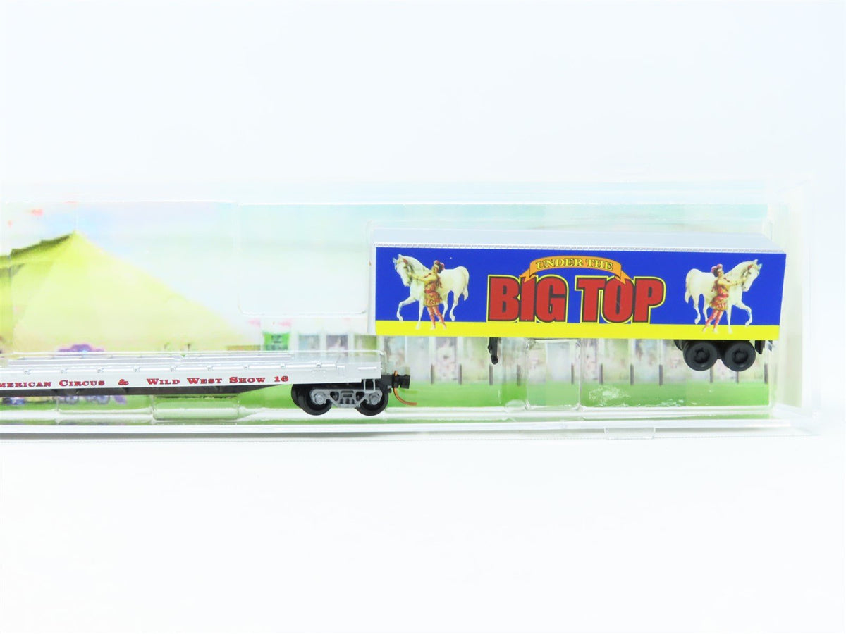 N Micro-Trains MTL NSC 05-03 Great American Circus Flat Car w/ Big Top Trailer