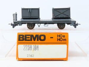 HOm Scale Bemo 2258-194 Unlettered Gravel Container Flat Car #9094