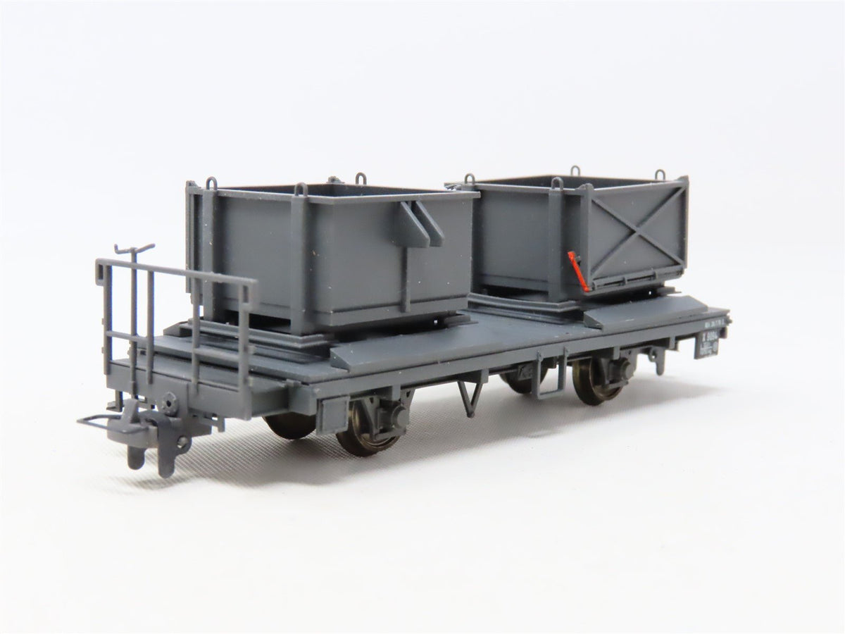 HOm Scale Bemo 2258-194 Unlettered Gravel Container Flat Car #9094