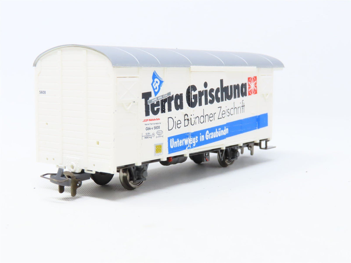 HOm Scale Bemo 2283-128 RhB Rhaetian Railway &quot;Terra Grischuna&quot; Box Car #5608