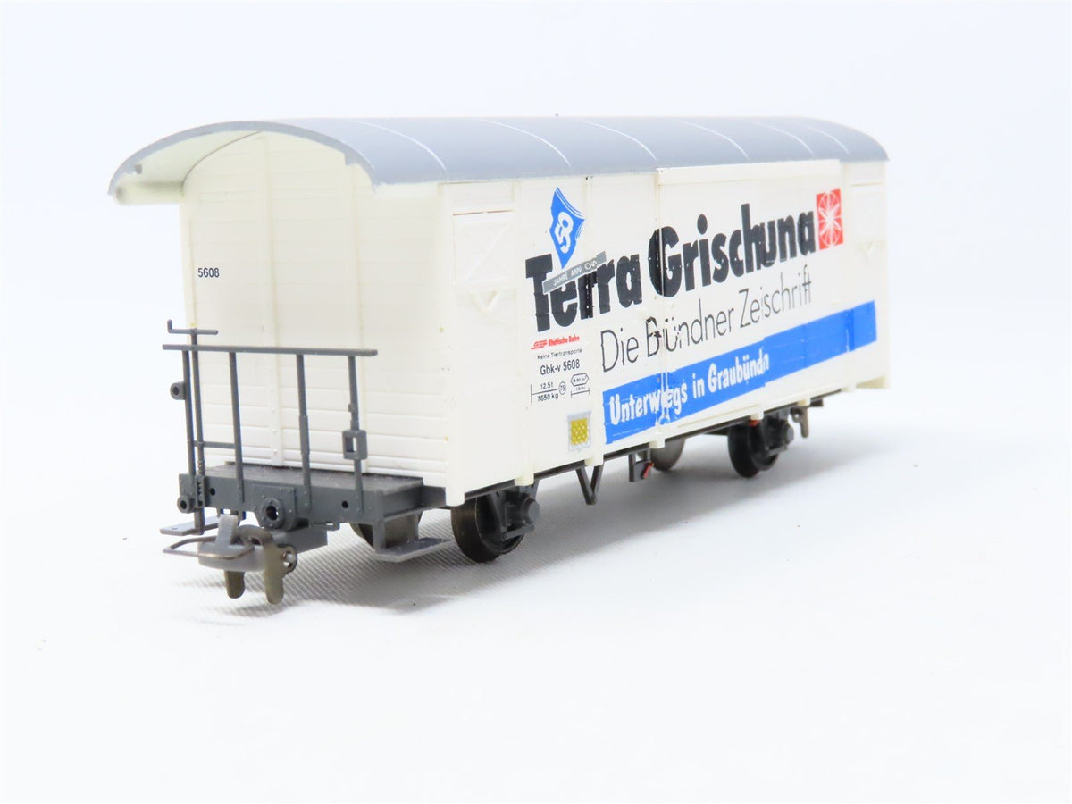 HOm Scale Bemo 2283-128 RhB Rhaetian Railway &quot;Terra Grischuna&quot; Box Car #5608