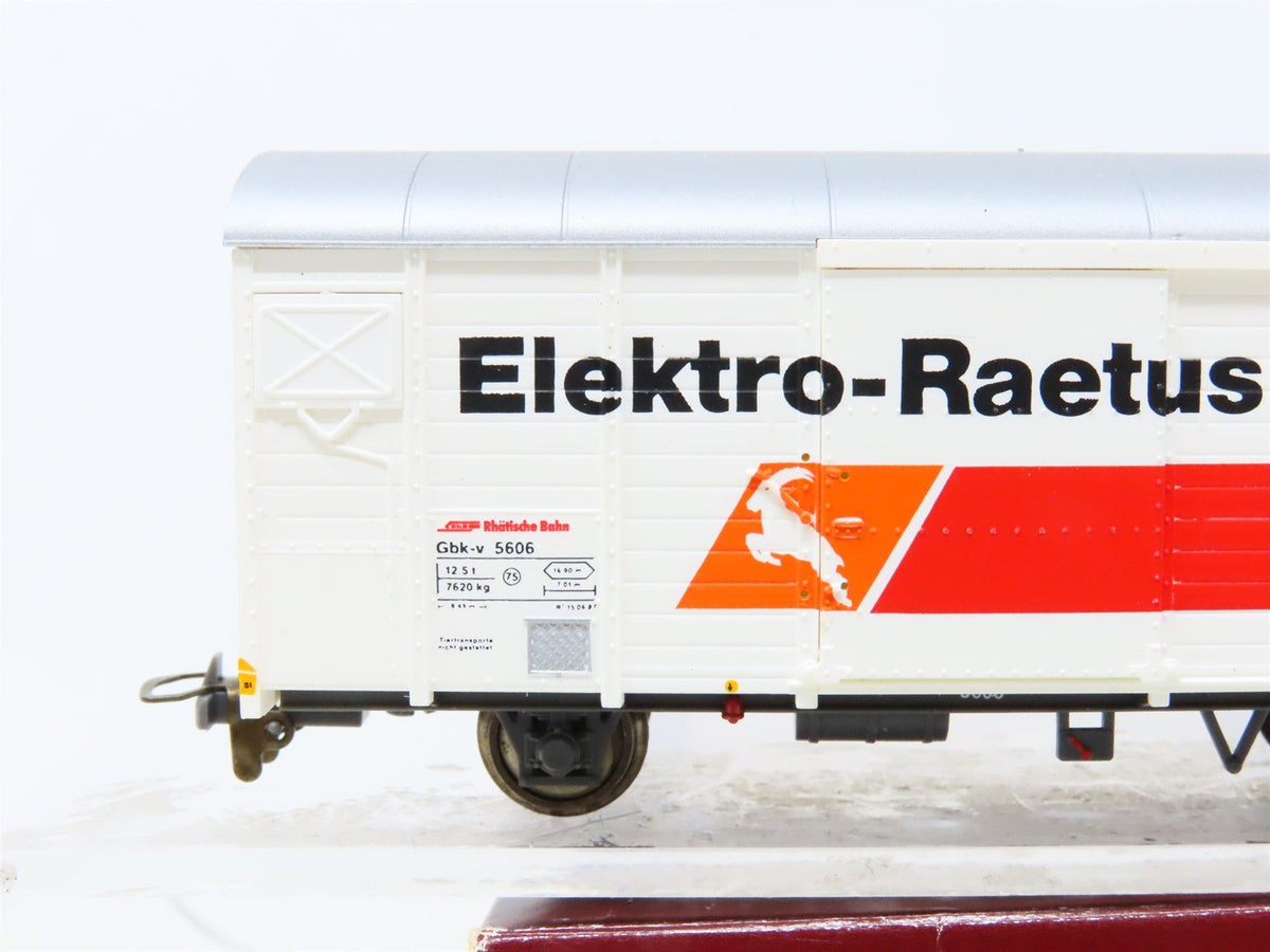 HOm Scale Bemo 2283-136 RhB Rhaetian Railway &quot;Elektro-Raetus AG&quot; Box Car #5606