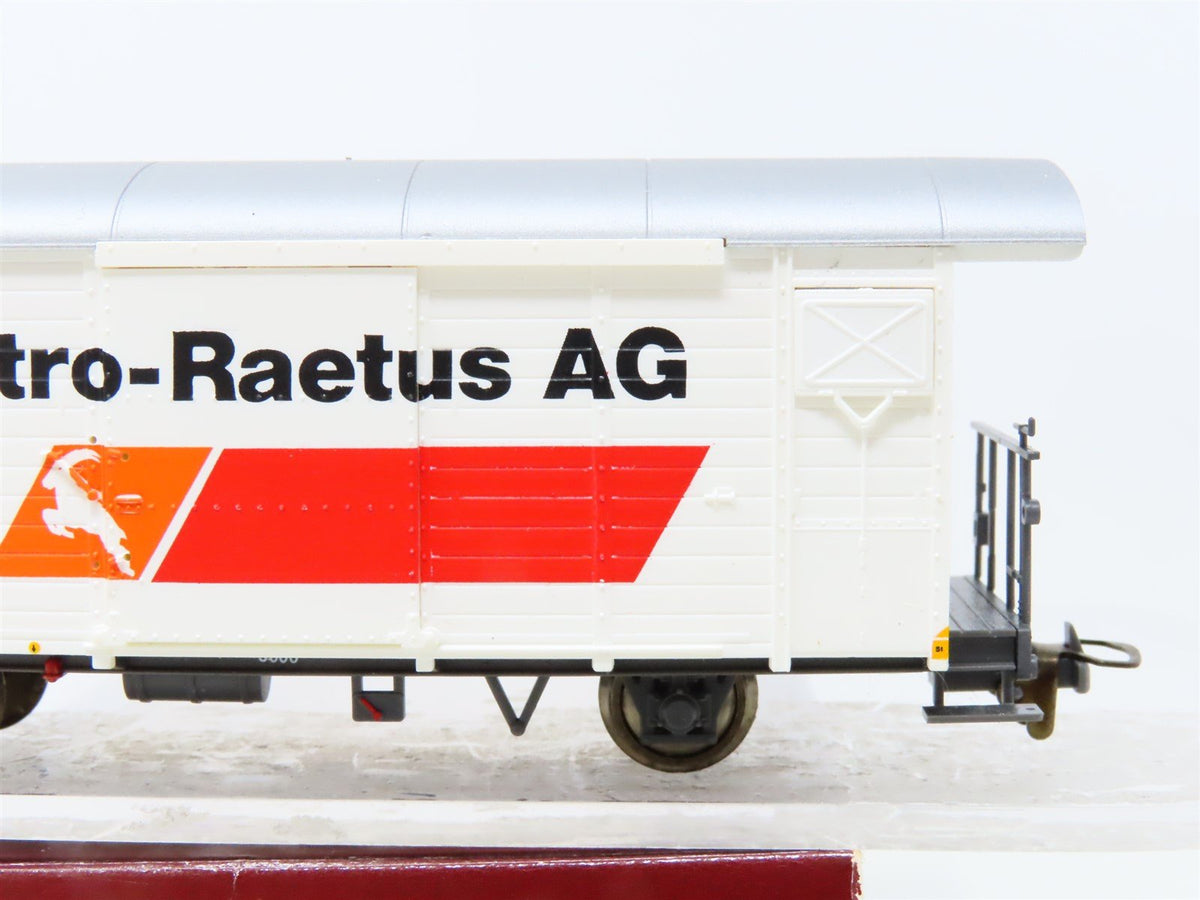 HOm Scale Bemo 2283-136 RhB Rhaetian Railway &quot;Elektro-Raetus AG&quot; Box Car #5606