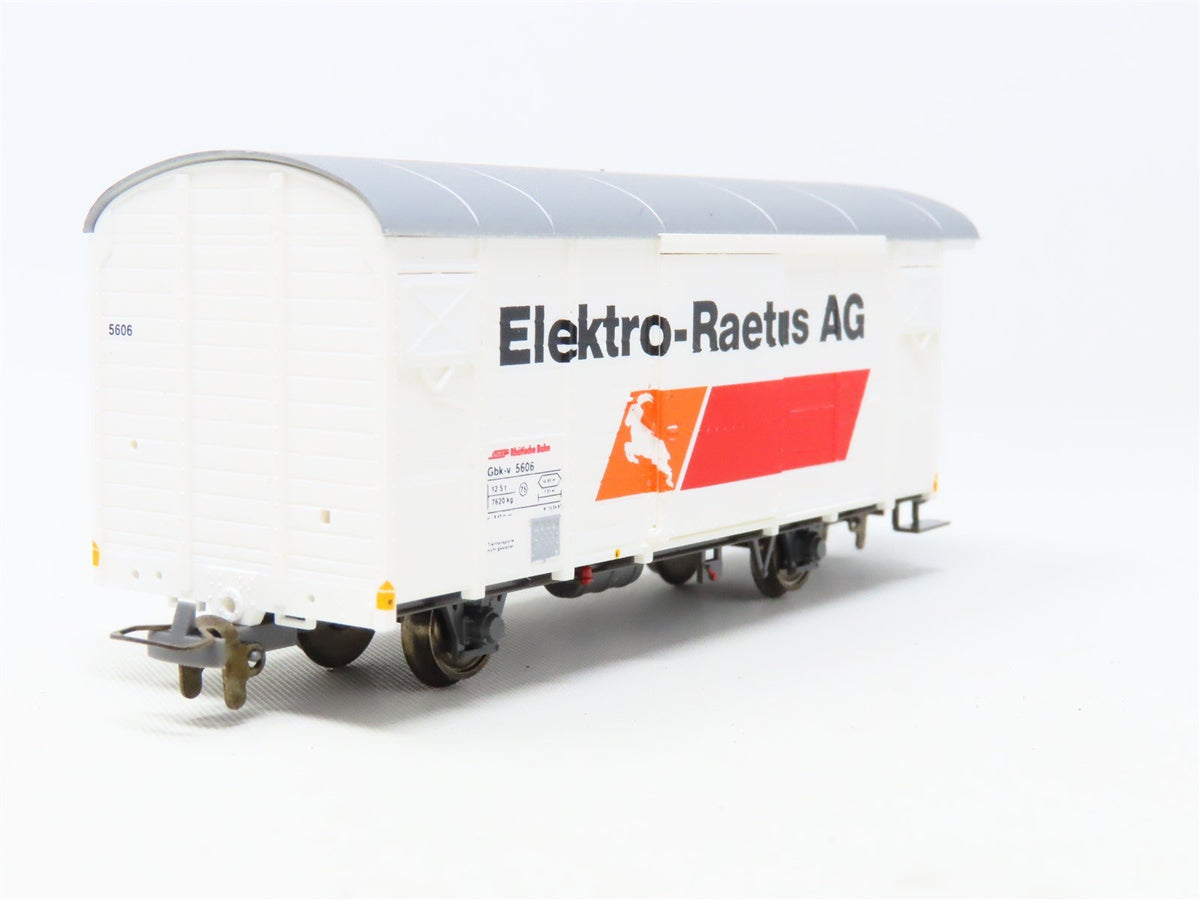 HOm Scale Bemo 2283-136 RhB Rhaetian Railway &quot;Elektro-Raetus AG&quot; Box Car #5606