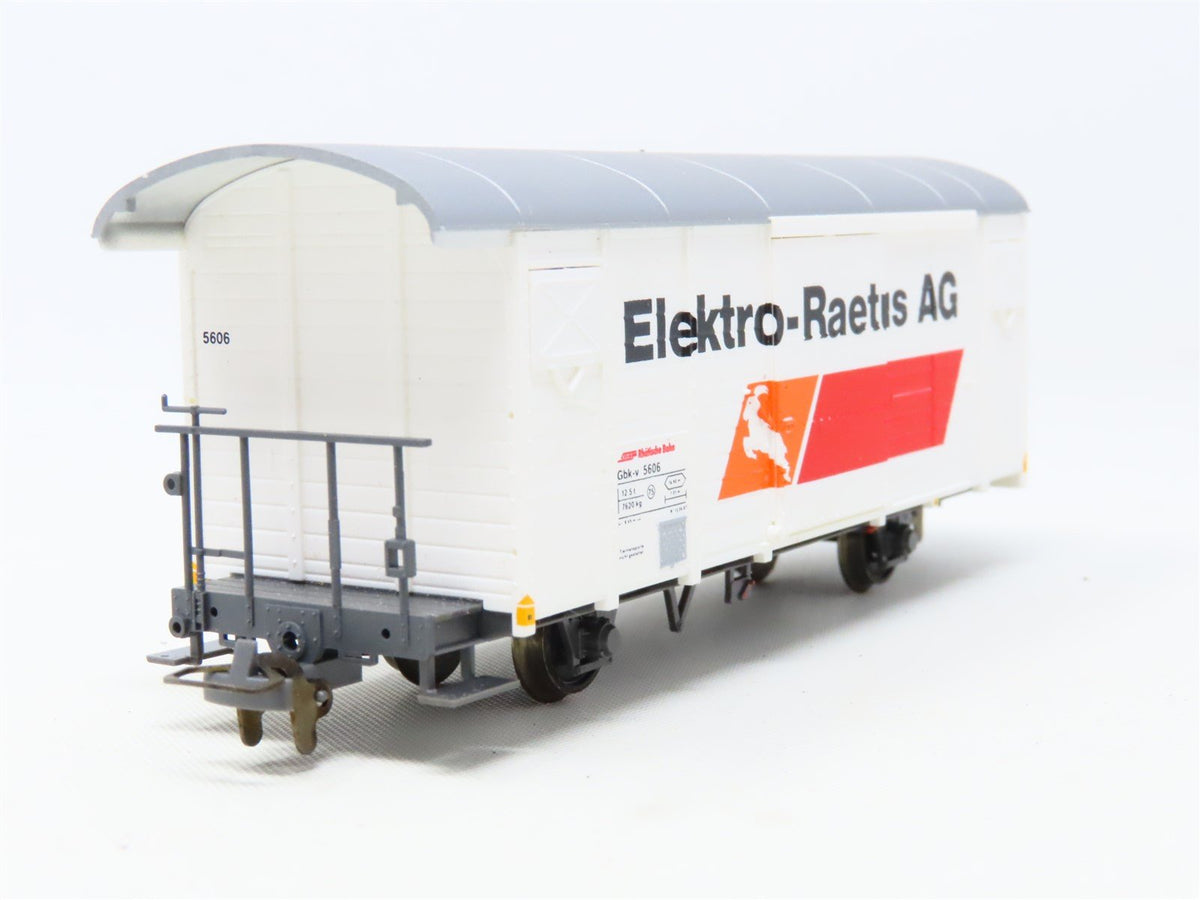 HOm Scale Bemo 2283-136 RhB Rhaetian Railway &quot;Elektro-Raetus AG&quot; Box Car #5606