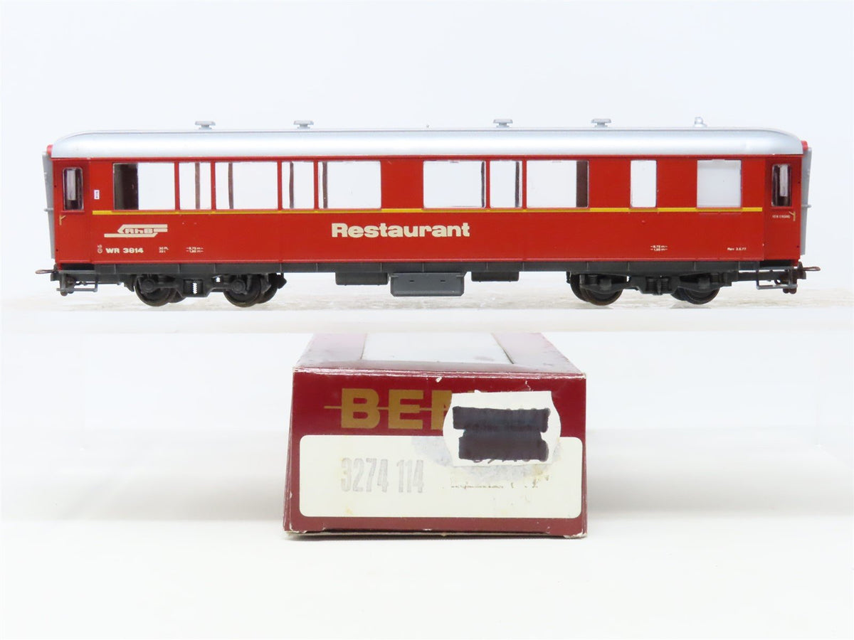 HOm Scale Bemo 3274-114 RhB Rhaetian Railway Restaurant/Diner Passenger #3814