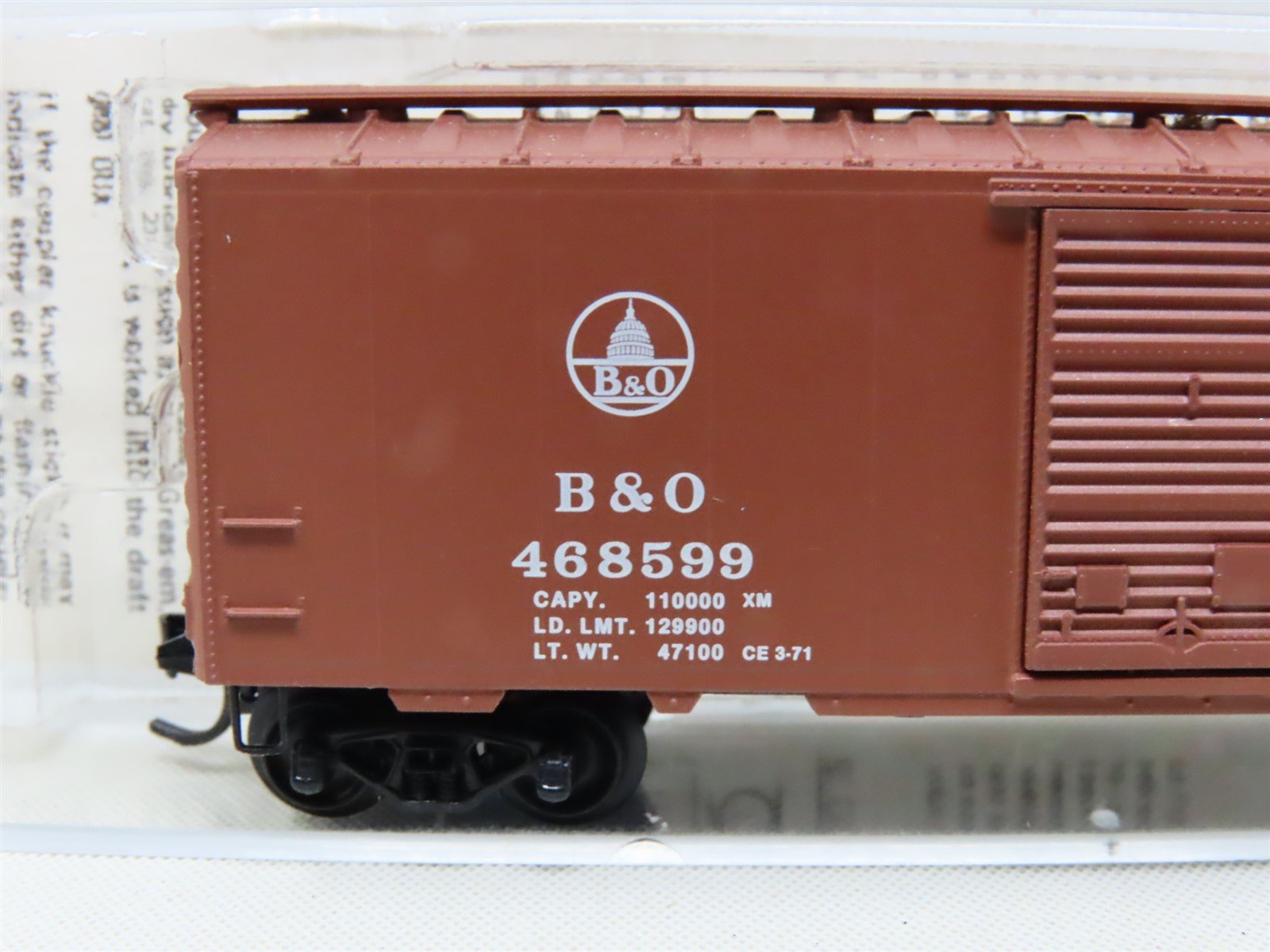 N Scale Kadee Micro-Trains MTL 20312 B&O Baltimore & Ohio 40' Box Car #468599