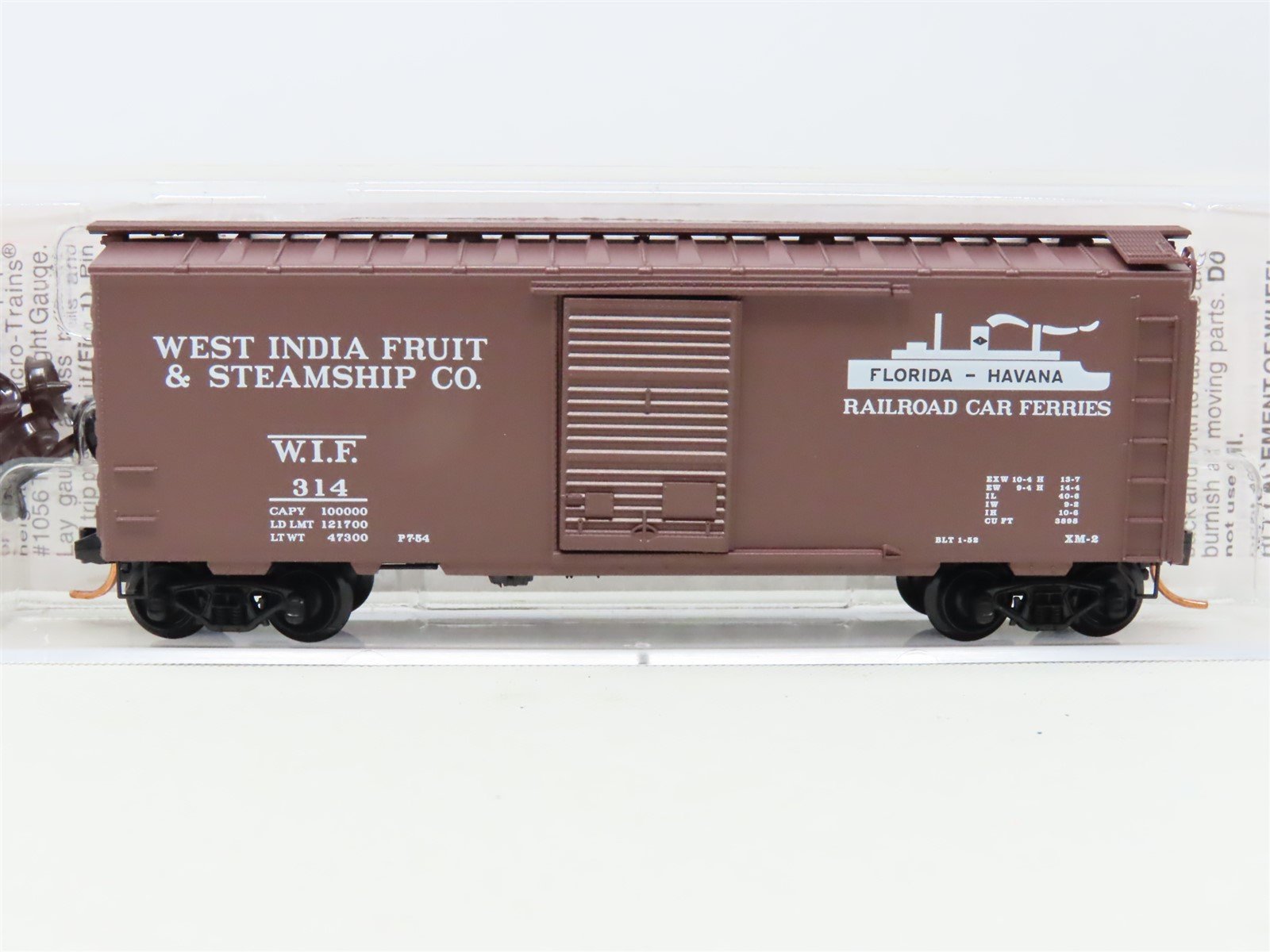 N Scale Micro-Trains MTL 20370 WIF West India Fruit 40' Single Door Box Car #314