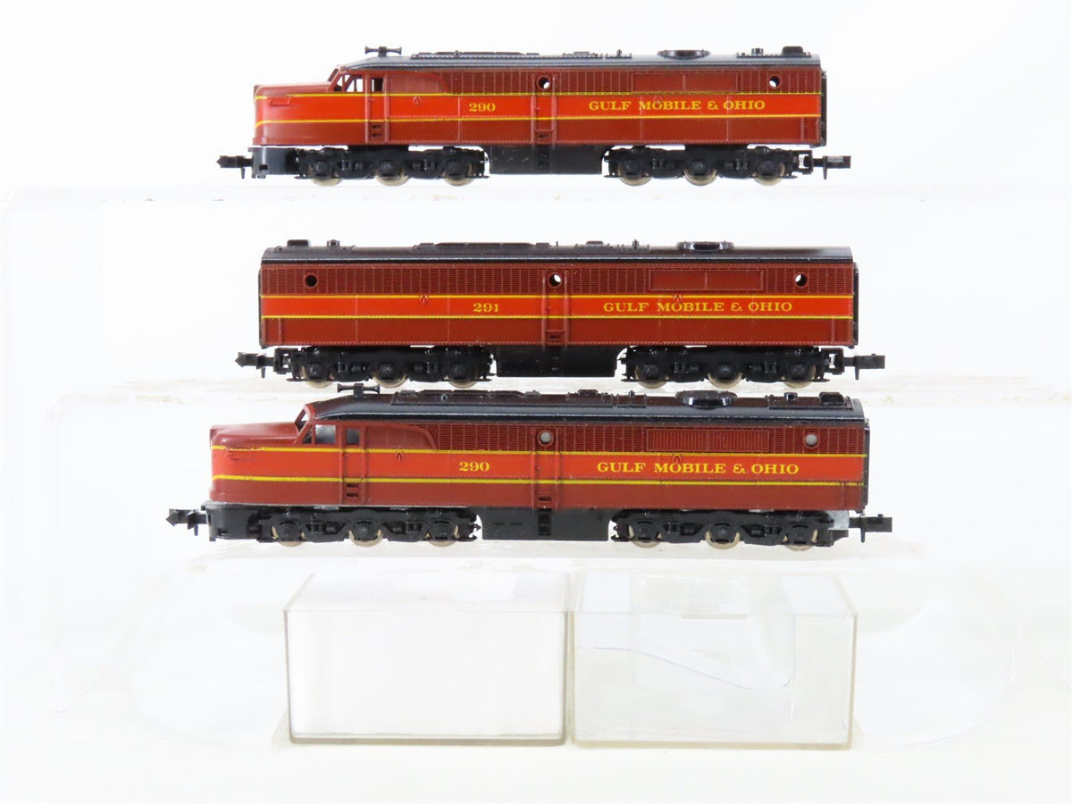 N Scale Con-Cor GM&amp;O Gulf Mobile &amp; Ohio ALCO PA1/PB1/PA1 Diesel Locomotive Set