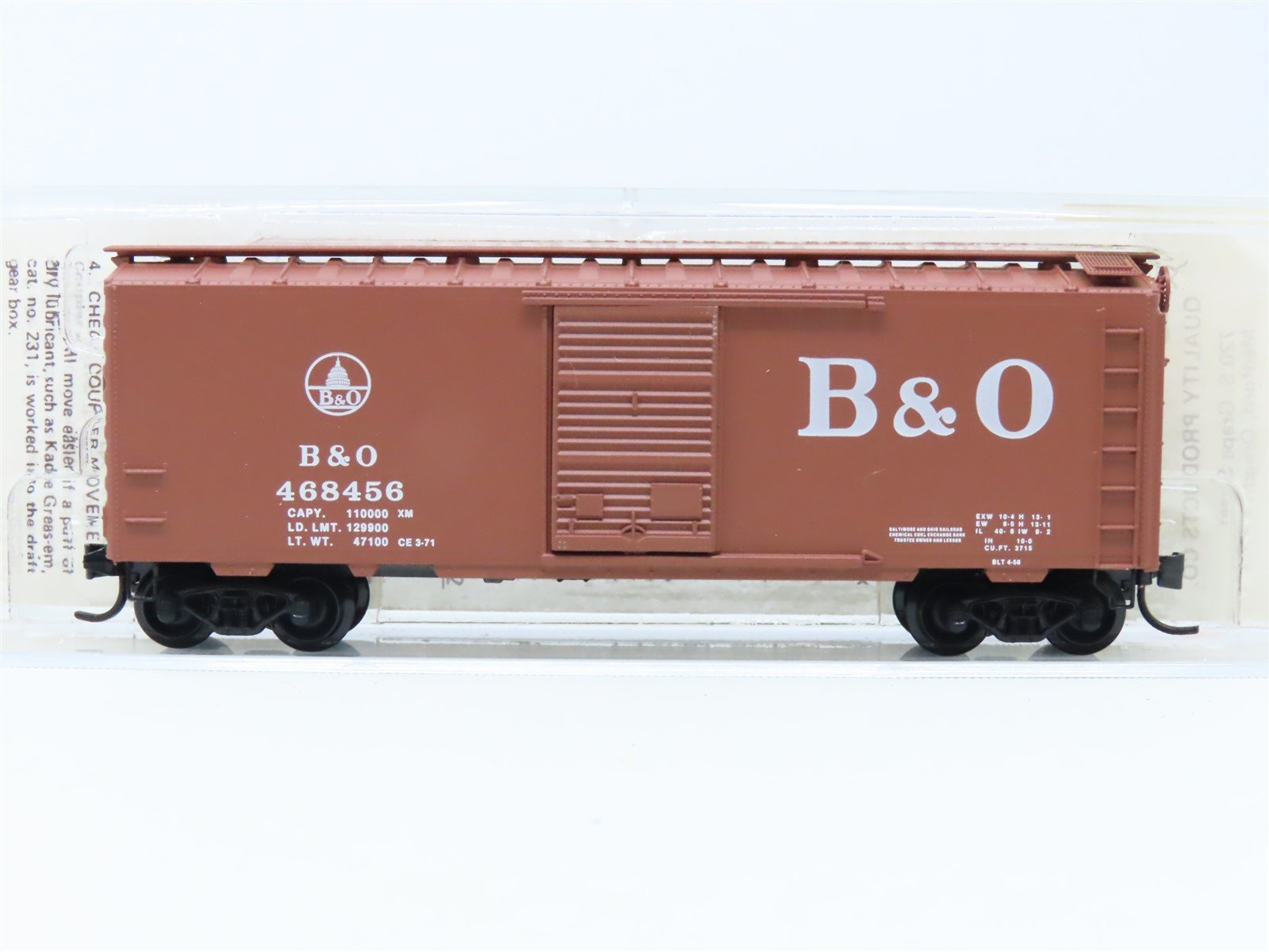 N Scale Kadee Micro-Trains MTL 20312 B&O Baltimore & Ohio 40' Box Car #468456