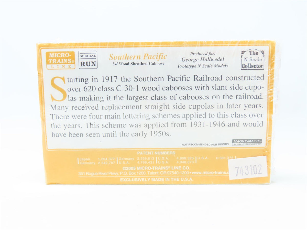 N Scale Micro-Trains MTL NSC 05-14 SP Southern Pacific 34&#39; Caboose 2-Pack SEALED