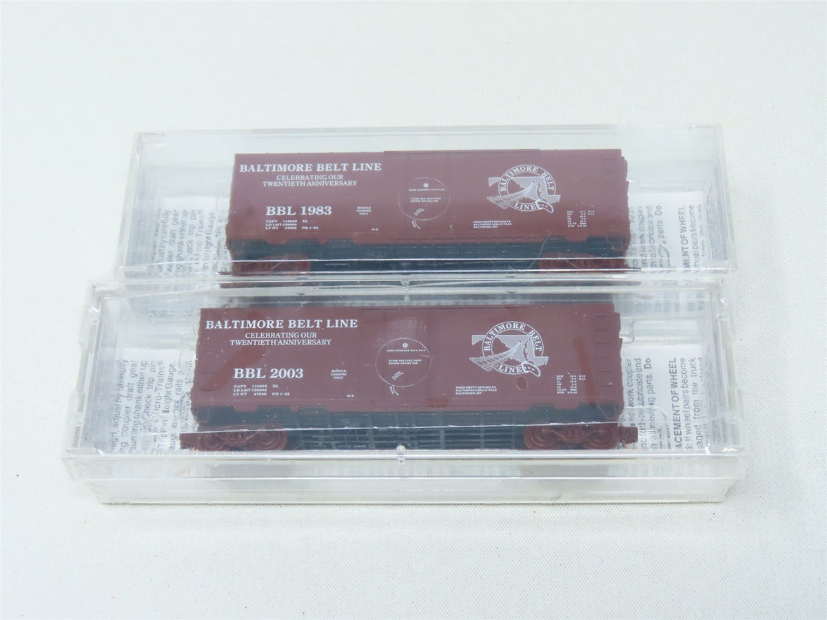 N Micro-Trains MTL Special Run BBL Baltimore Belt Line Box Car 2-Pack