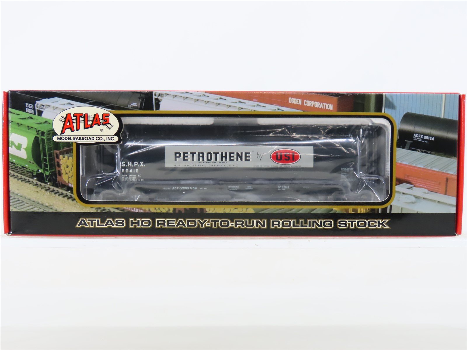 HO Scale Atlas 1976-2 SHPX Petrothene USI 3-Bay Cylindrical Hopper #60416 SEALED