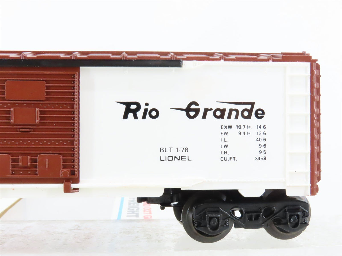 O/O27 Gauge 3-Rail Lionel #6-9406 D&amp;RGW Rio Grande &quot;Cookie Box&quot; Box Car #9406