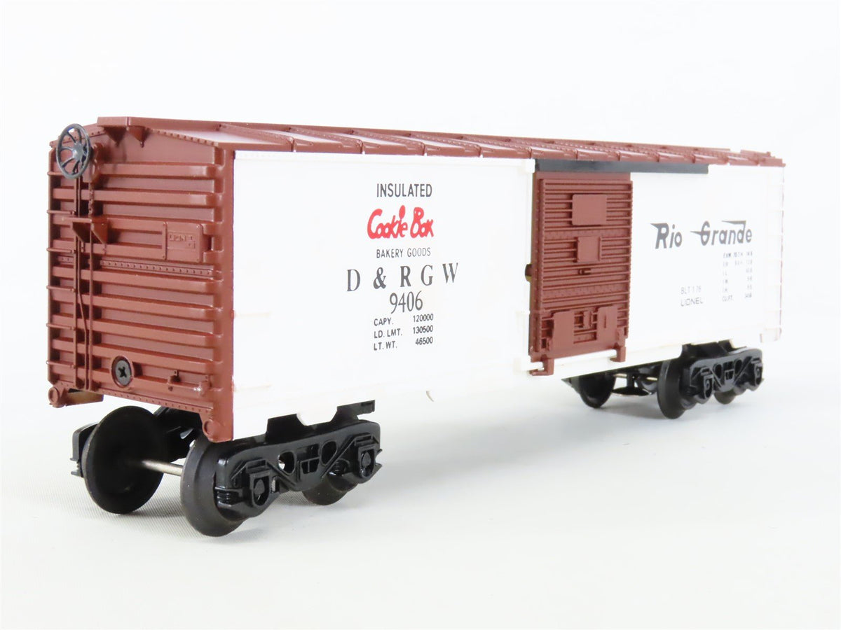 O/O27 Gauge 3-Rail Lionel #6-9406 D&amp;RGW Rio Grande &quot;Cookie Box&quot; Box Car #9406