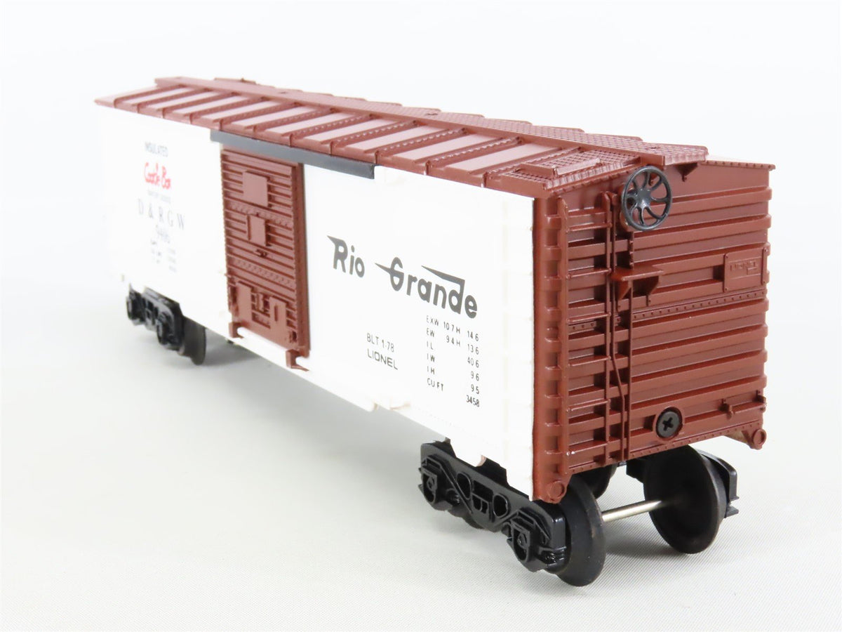 O/O27 Gauge 3-Rail Lionel #6-9406 D&amp;RGW Rio Grande &quot;Cookie Box&quot; Box Car #9406