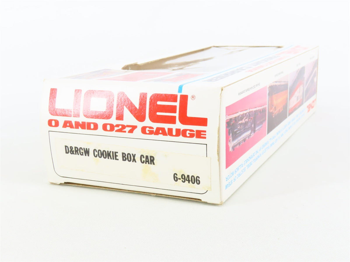 O/O27 Gauge 3-Rail Lionel #6-9406 D&amp;RGW Rio Grande &quot;Cookie Box&quot; Box Car #9406