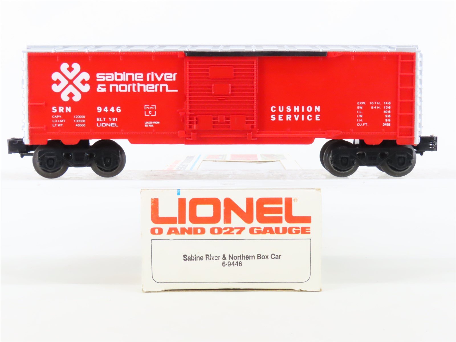 O/O27 Gauge 3-Rail Lionel #6-9446 SRN Sabine River & Northern Box Car #9446