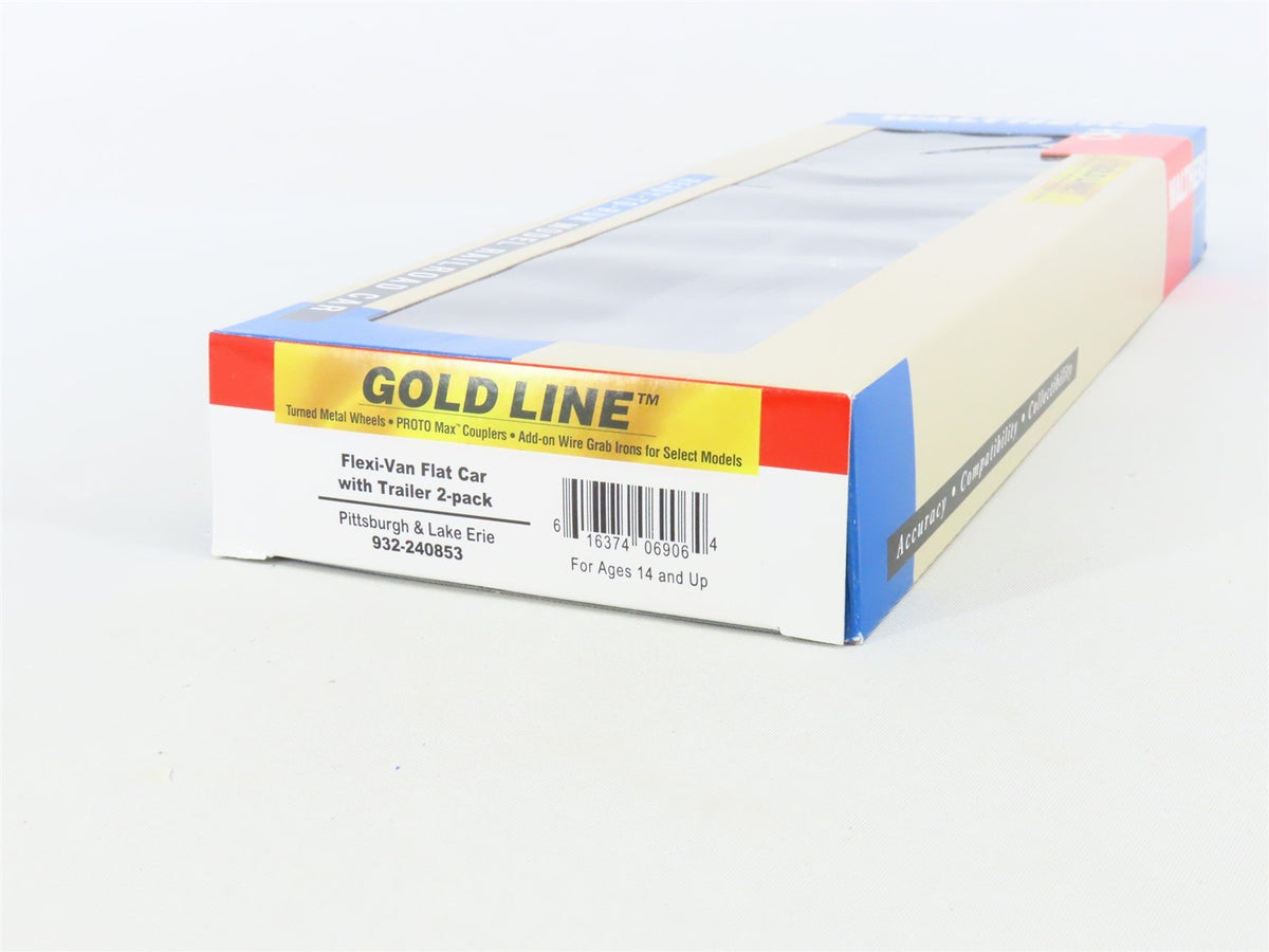 HO Walthers Gold Line 932-240853 P&amp;LE Pittsburgh &amp; Lake Erie Flat Car #504257