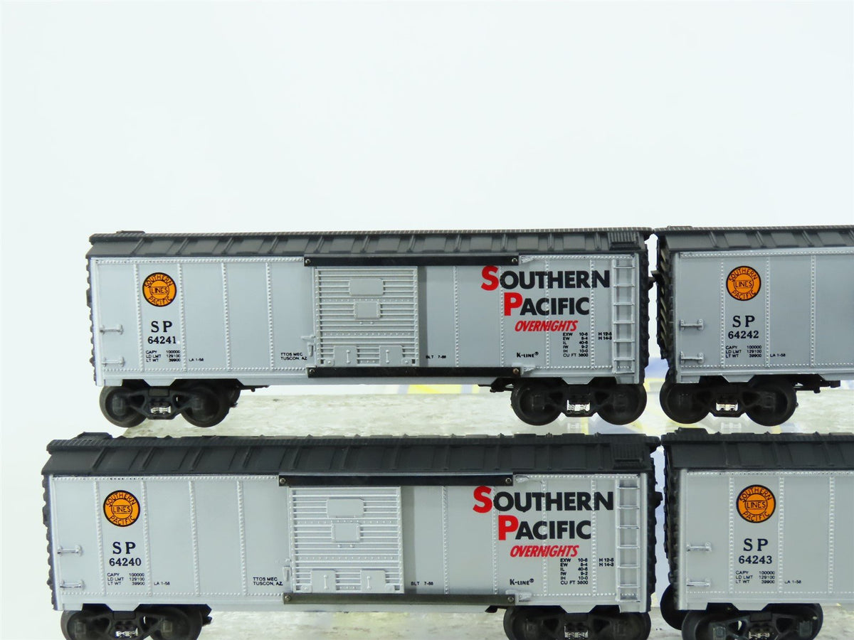 O27 Gauge 3-Rail K-Line K-6424A SP Southern Pacific &quot;Overnights&quot; Box Cars 4-Pack