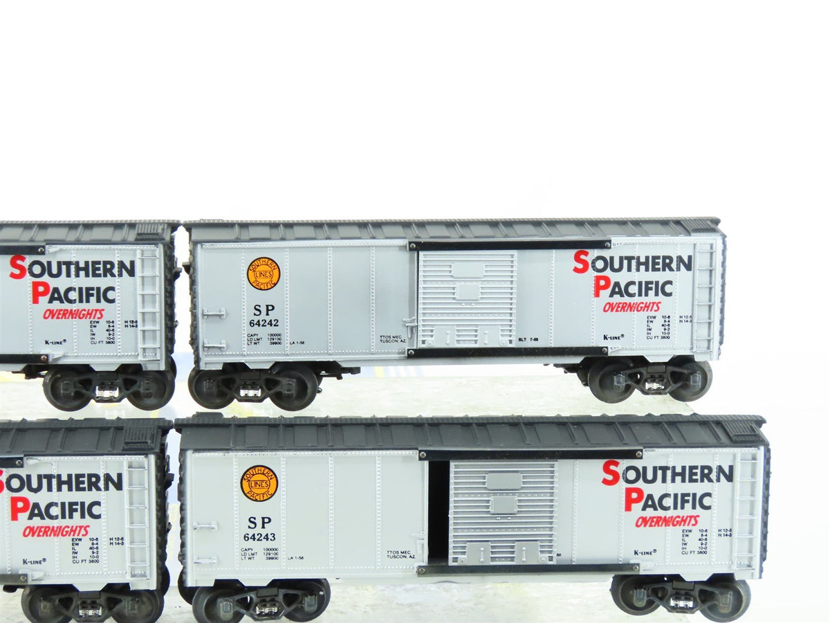 O27 Gauge 3-Rail K-Line K-6424A SP Southern Pacific &quot;Overnights&quot; Box Cars 4-Pack