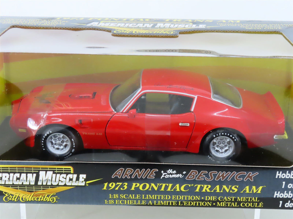 1:18 ERTL American Muscle 36682 Arnie &quot;the Farmer&quot; Beswick 1973 Pontiac Trans AM