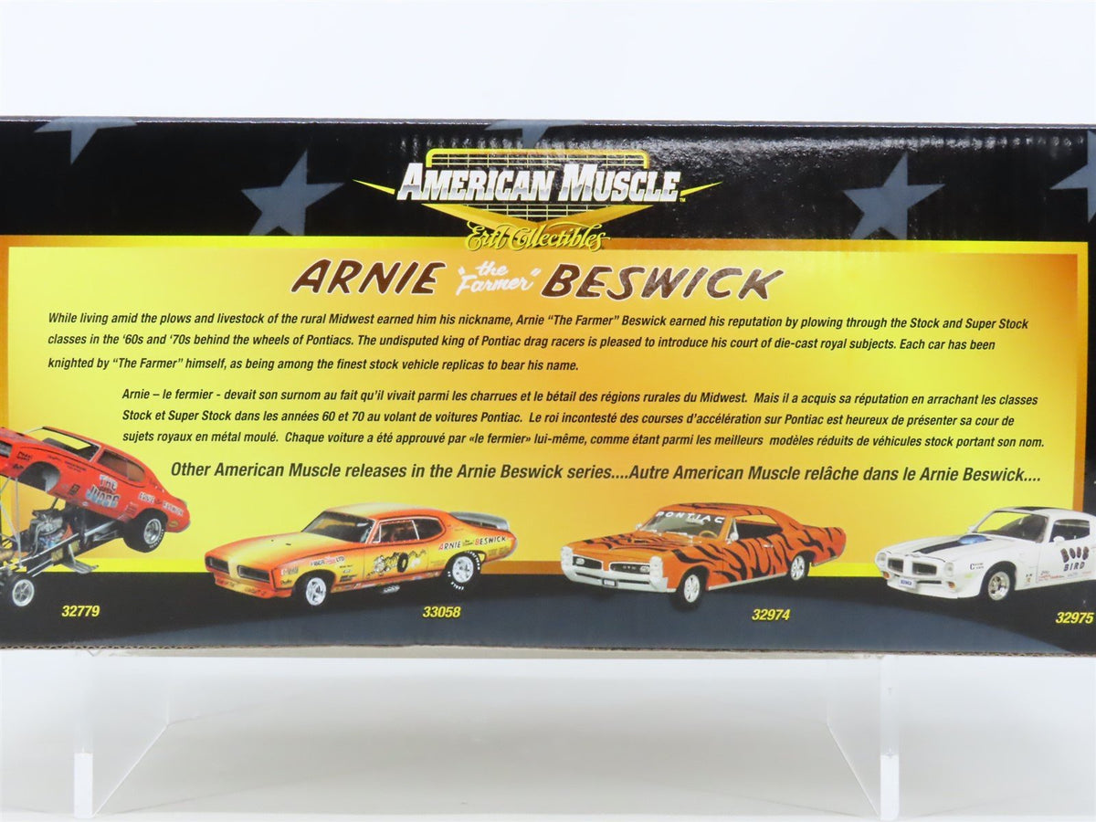 1:18 ERTL American Muscle 36682 Arnie &quot;the Farmer&quot; Beswick 1973 Pontiac Trans AM