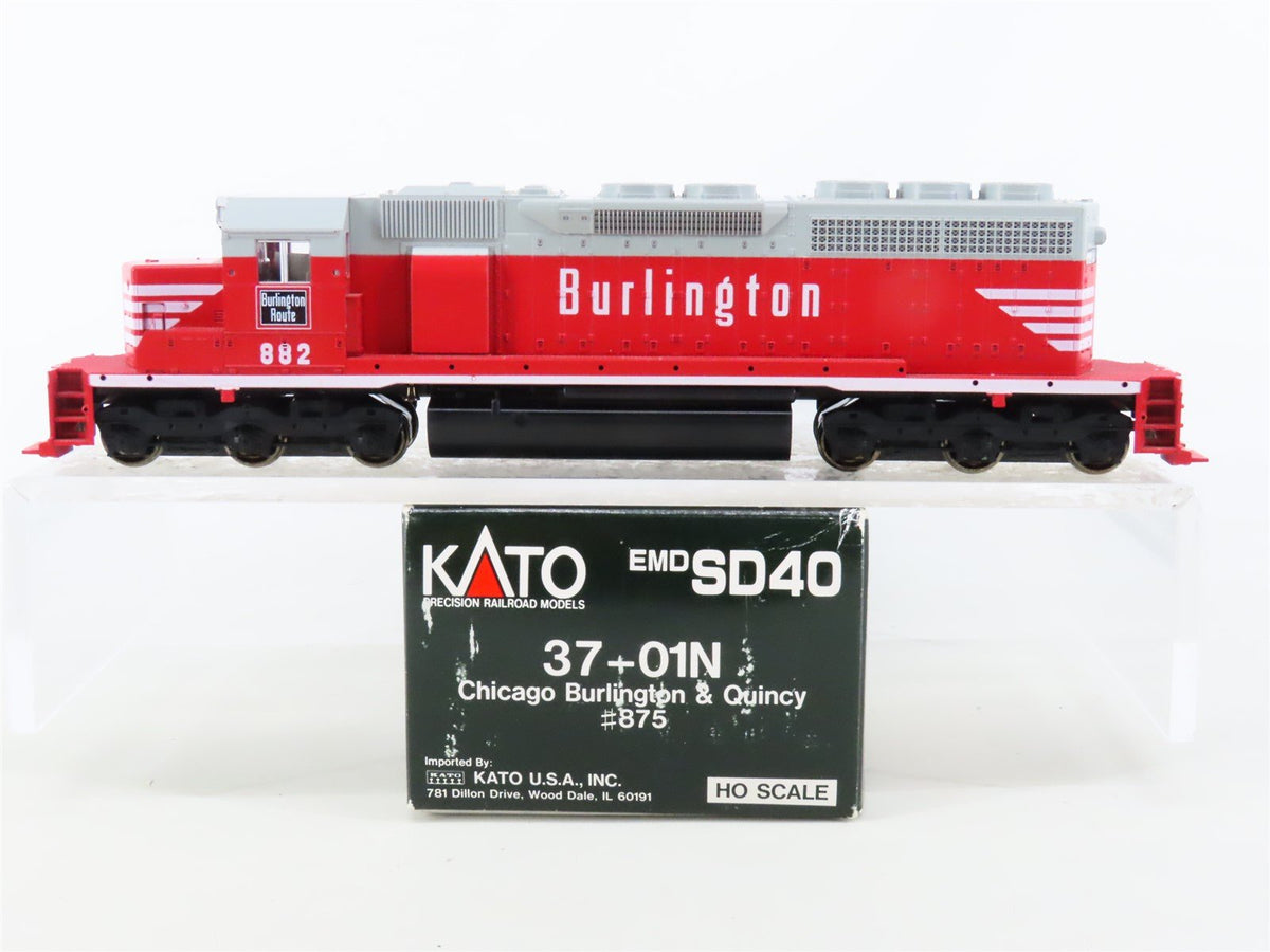 HO Scale KATO 37-01N CB&amp;Q Burlington Route EMD SD40 Diesel Locomotive #882