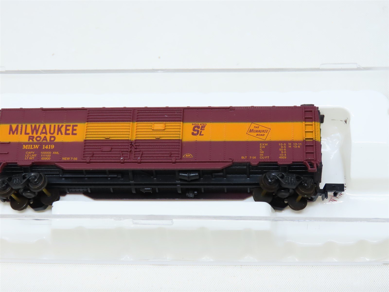 N Scale Con-Cor 0001-041206-3 MILW Milwaukee Road 50' Double Door Box Car #1419
