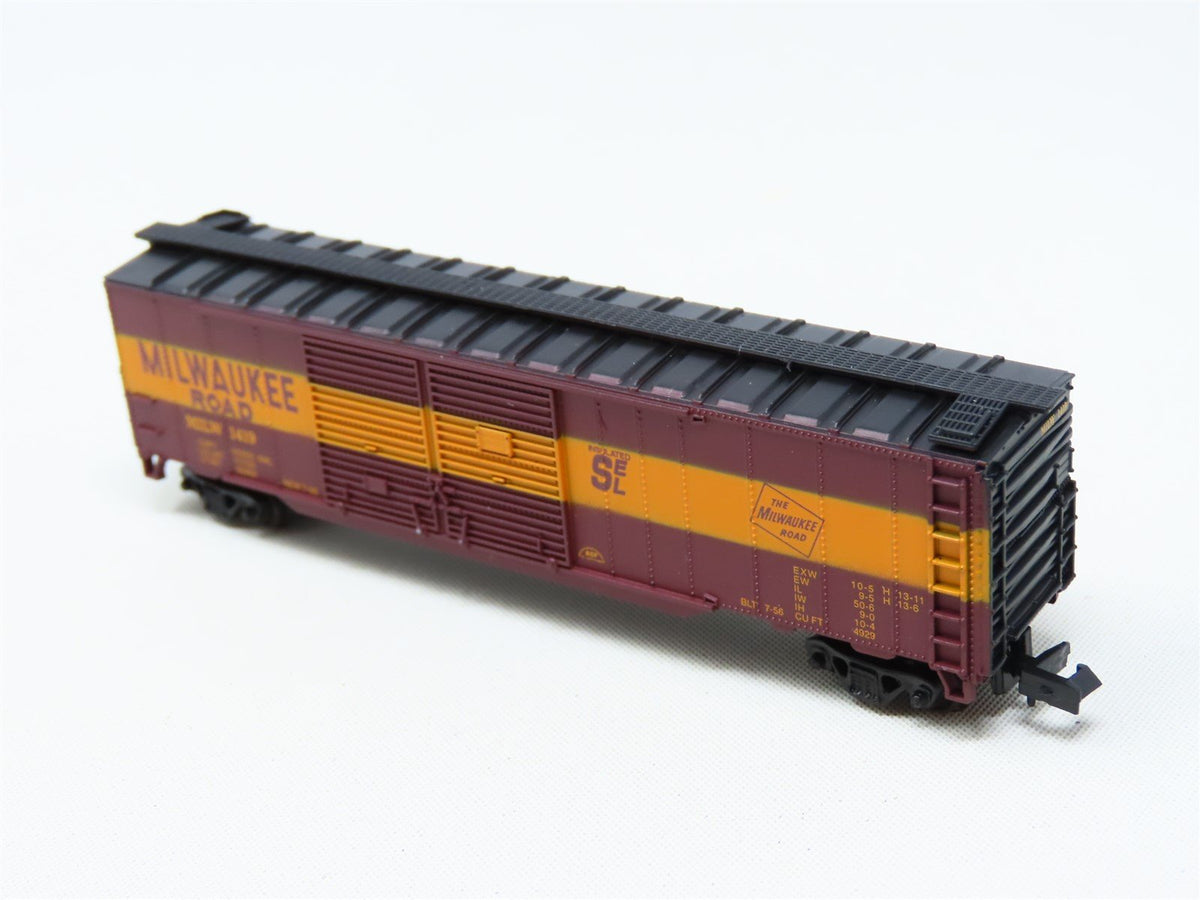 N Scale Con-Cor 0001-041206-3 MILW Milwaukee Road 50&#39; Double Door Box Car #1419