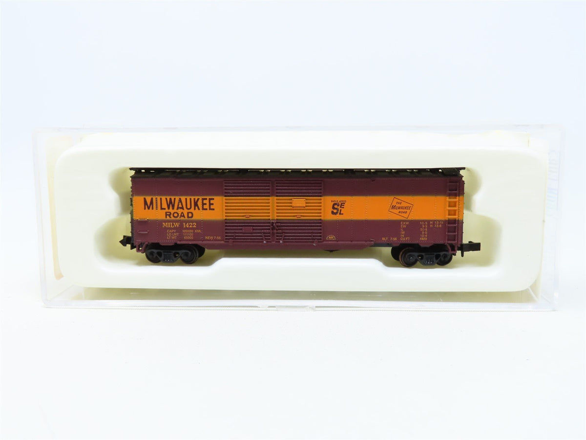 N Scale Con-Cor 0001-041206-5 MILW Milwaukee Road 50&#39; Double Door Box Car #1422