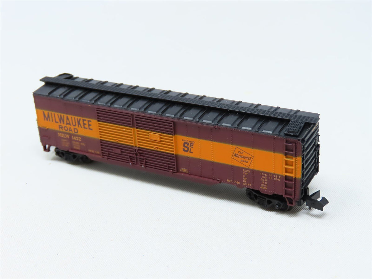 N Scale Con-Cor 0001-041206-5 MILW Milwaukee Road 50&#39; Double Door Box Car #1422