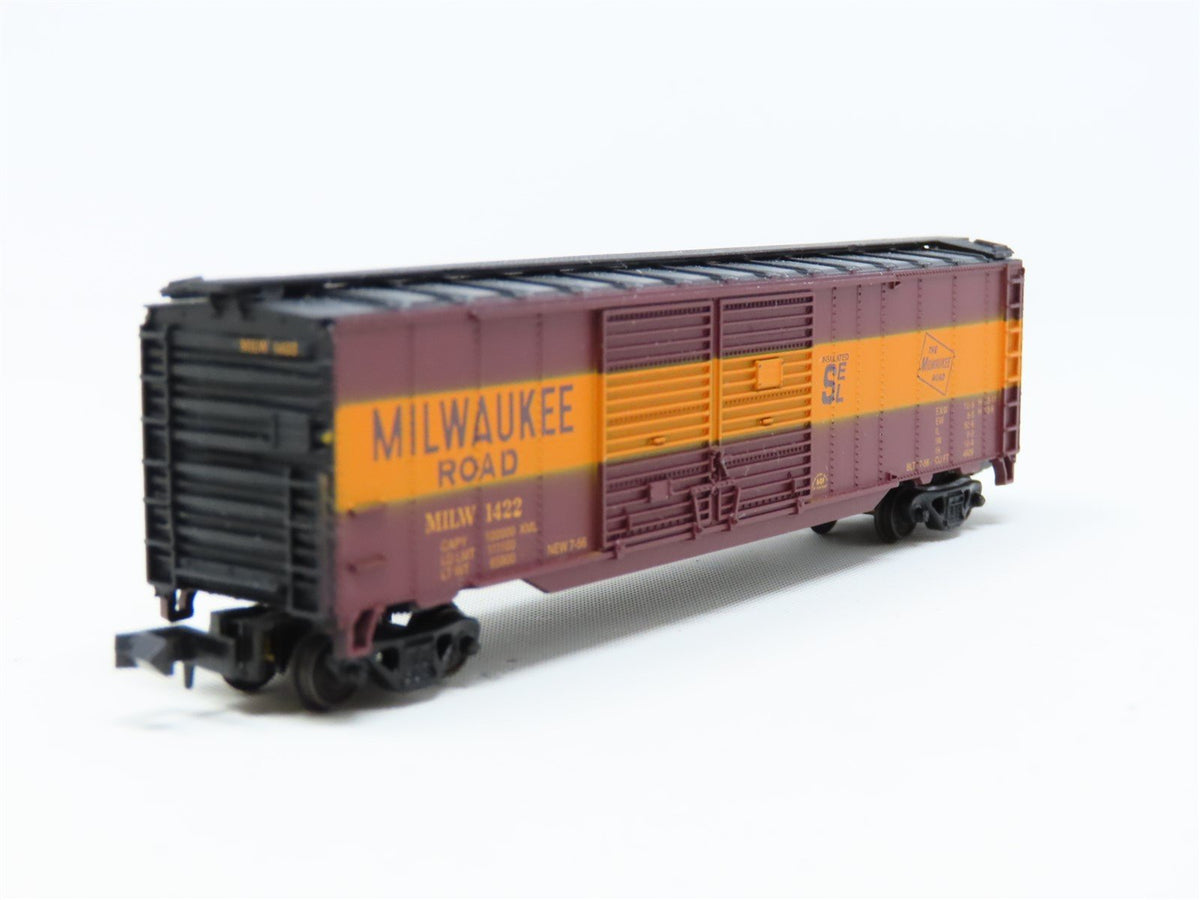 N Scale Con-Cor 0001-041206-5 MILW Milwaukee Road 50&#39; Double Door Box Car #1422