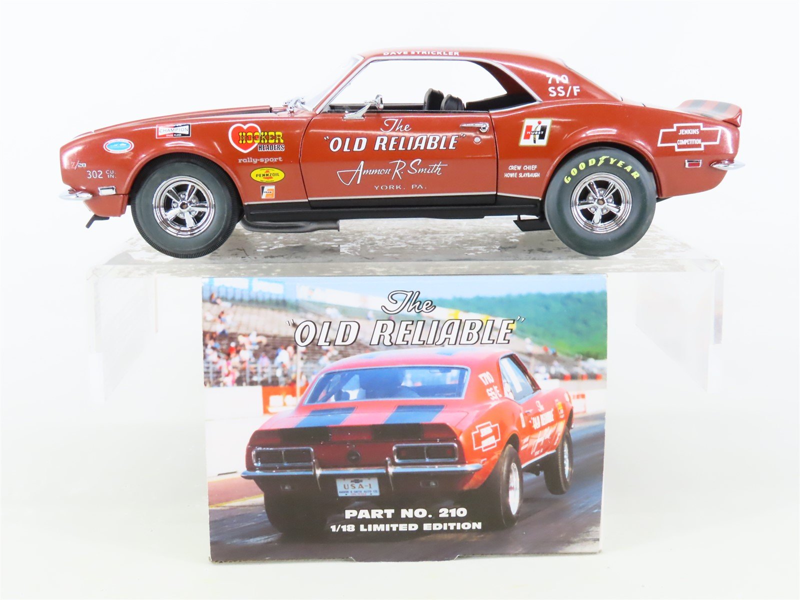 1:18 ExactDetail Replicas 210 "OLD RELIABLE" 1968 Z-28 Super Stock Camaro W/COA